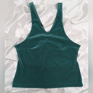 Urban Outfitters Women's US Large SeaGreen Soft Ribbed Pull Over Halter Crop Top